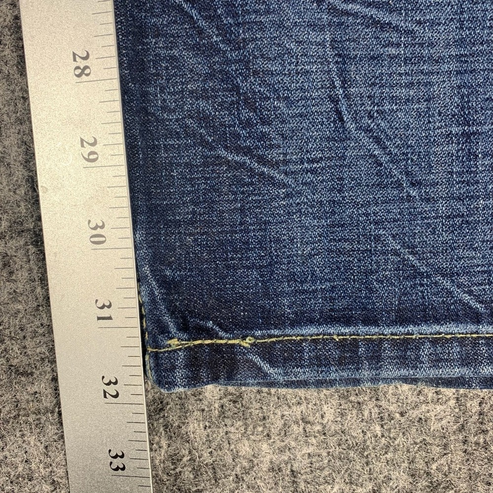 Levis 513 Slim Straight Jeans Mens 36x32 Blue Dark Wash Denim Casual Classic - Picture 9 of 13